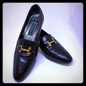 Butter soft Cole Haan leather heeled loafer.